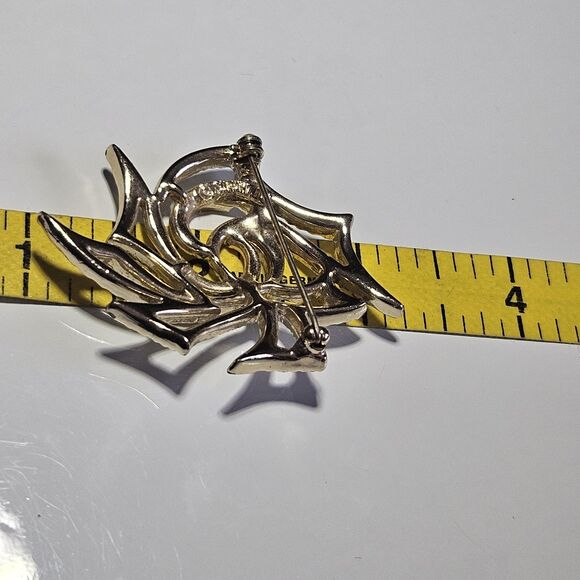 Sarah Coventry Brooch Modernist Gold Silver Vintage Signed 1971 Pin - Picture 5 of 11